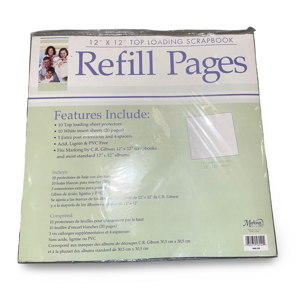 Markings by CR Gibson 12x12 Top Loading Scrapbook Refill Pages 10 Pack MK12R NEW